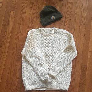 🌀handmade in ireland wool cable knit sweater